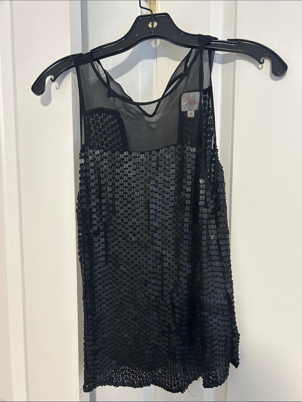 Parker Black Sequin Mesh Tank
